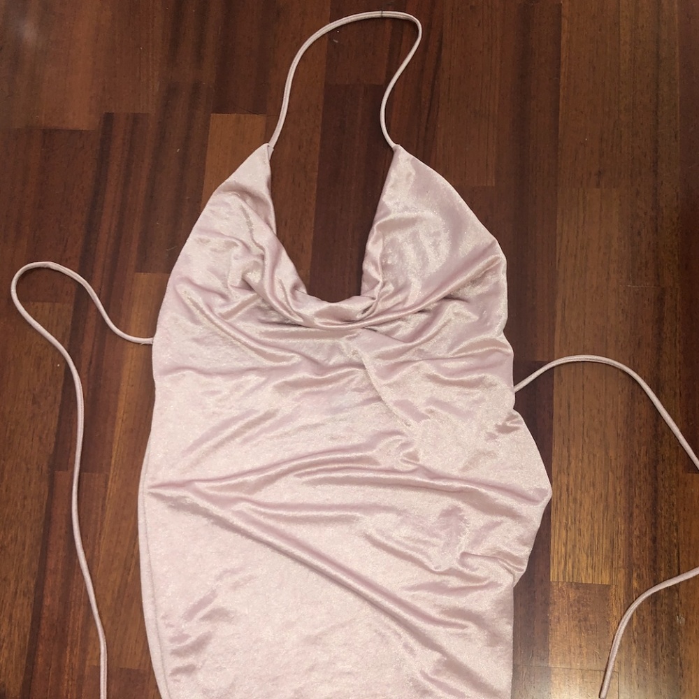 Light Pink Shiny Mini Dress